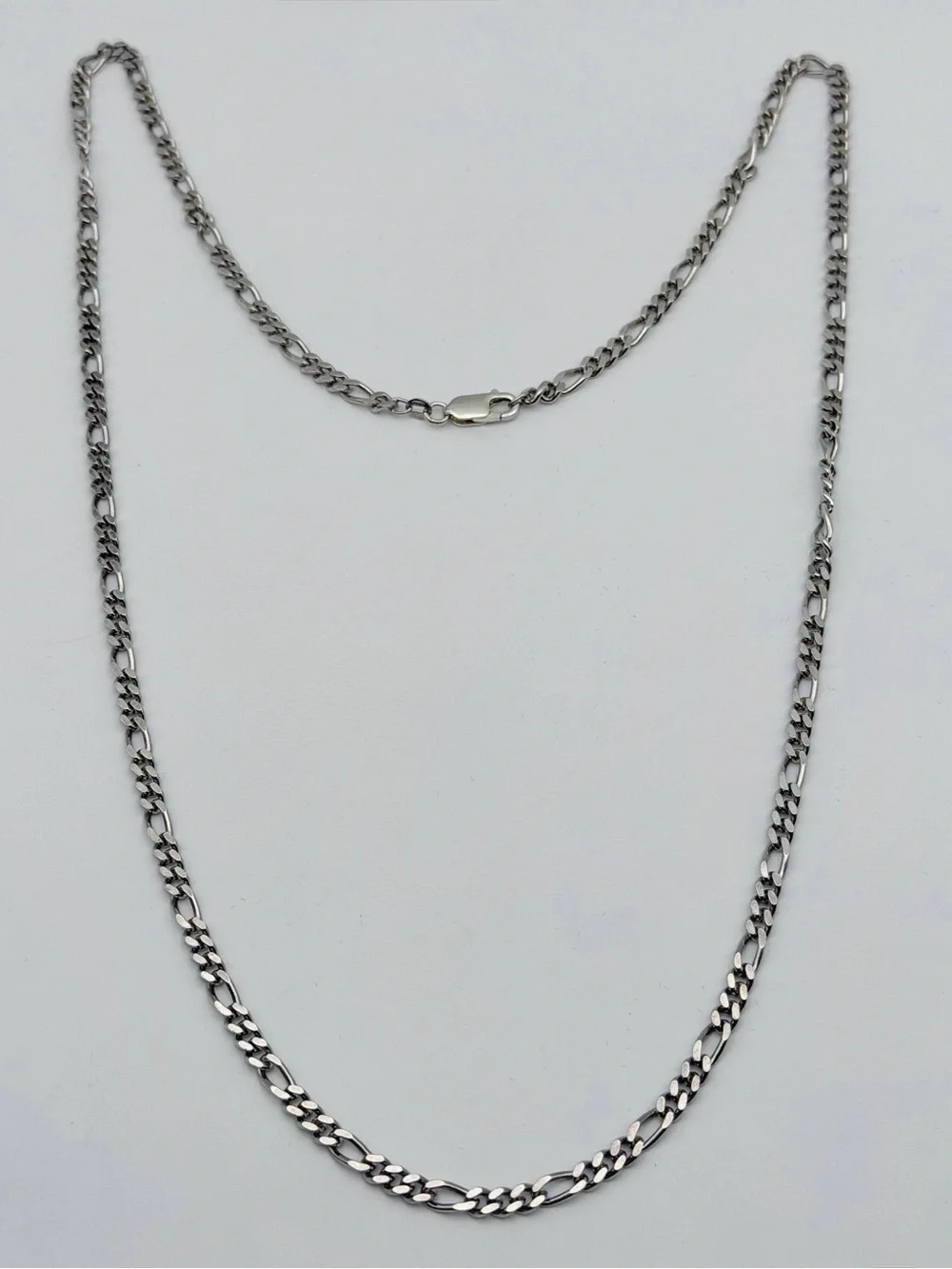 Italy 925 Sterling Silver solid Figaro Chain Necklace 30” 4mm